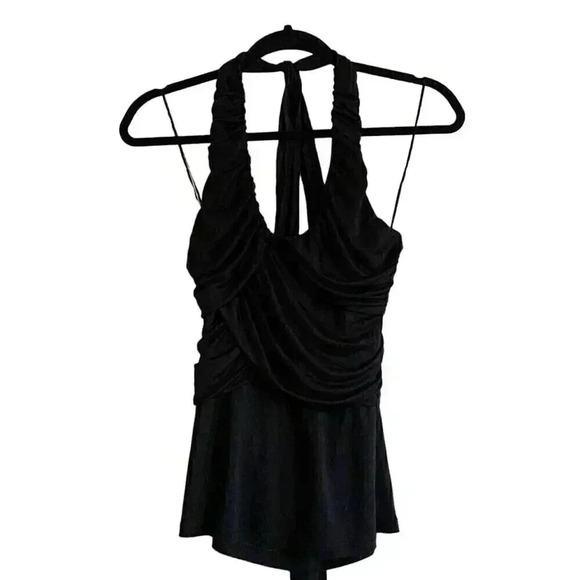 House of Deréon - Vintage Beyonce Black Silk Halter Top - NWT - Size L - Picture 3 of 7